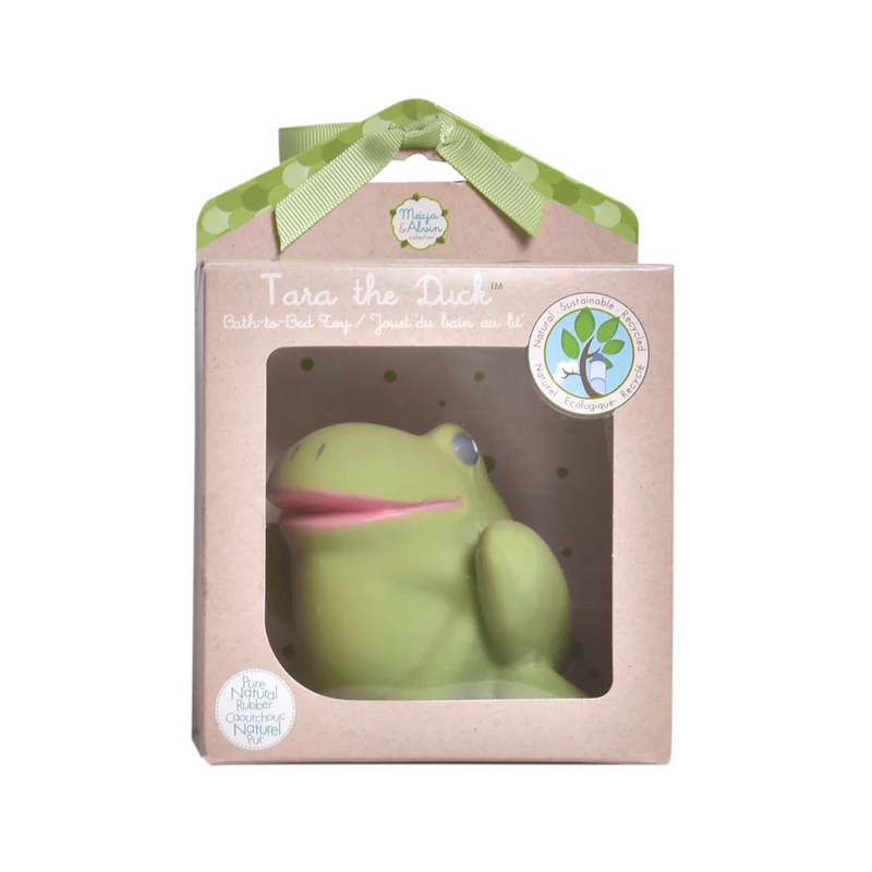 Gemba the Frog-Organic Natural Rubber Rattle. Teether & Bath Toy