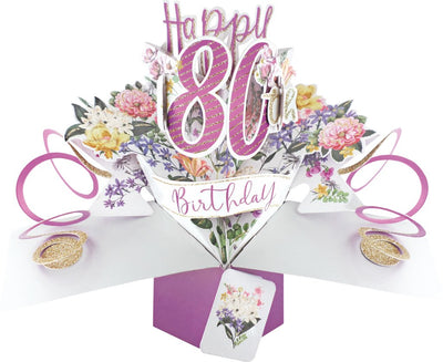 80th Birthday Pop Up Card - Lemon And Lavender Toronto