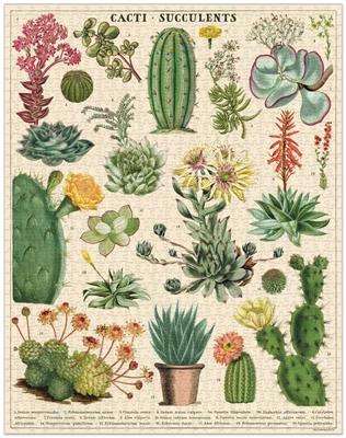 1000 pc Vintage Puzzle " Cacti & Succulents" - Cavallini