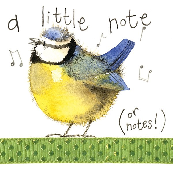 A Little Note Blue Bird- Mini Card - Lemon And Lavender Toronto