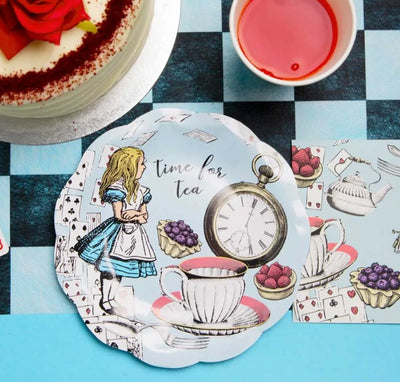 Alice in Wonderland Small Scalloped Plate - 12 Pack - Lemon And Lavender Toronto
