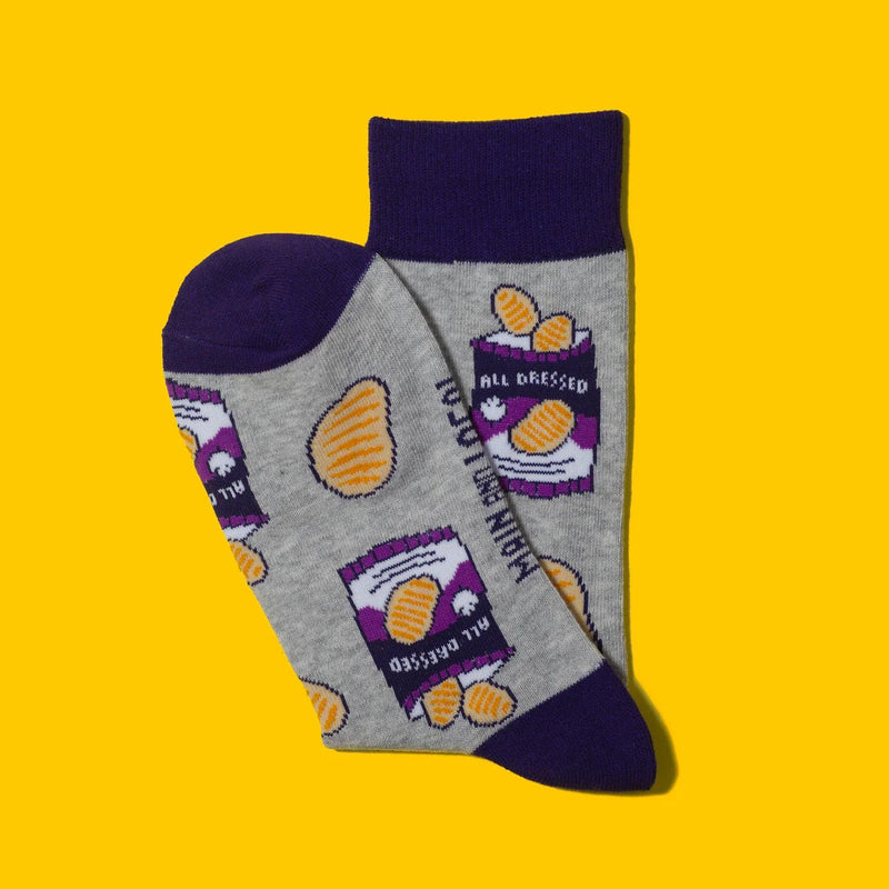 All Dressed Chips Socks-Unisex - Lemon And Lavender Toronto