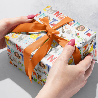 Alphabet Gift Wrapping Paper Roll - Lemon And Lavender Toronto