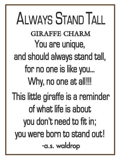 Always Stand Tall (Giraffe) Charm - Lemon And Lavender Toronto