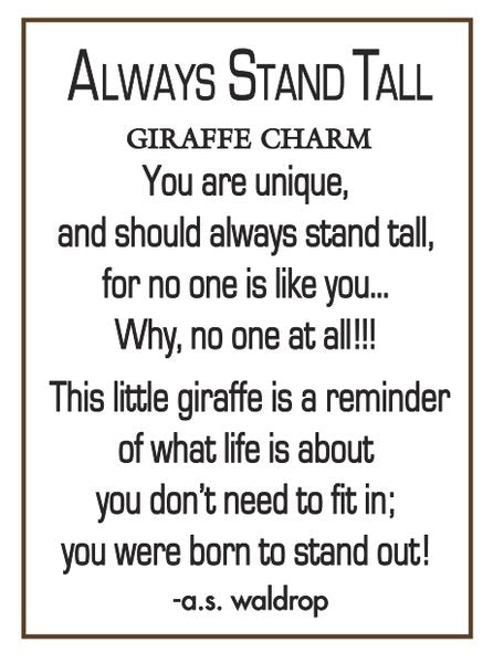 Always Stand Tall (Giraffe) Charm - Lemon And Lavender Toronto