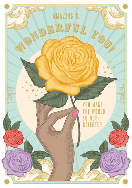 Amazing & wonderful you! You make the world so much brighter Card - Lemon And Lavender Toronto