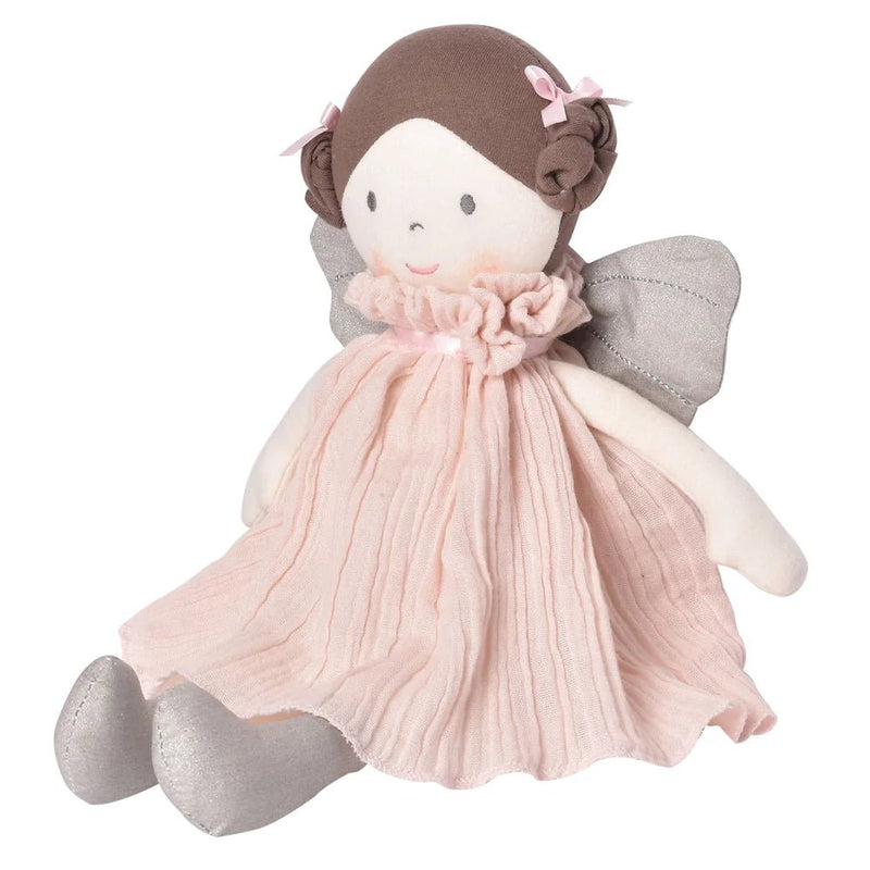 Angelina in Pink Dress with Silver Wings - Organic Doll - Lemon And Lavender Toronto