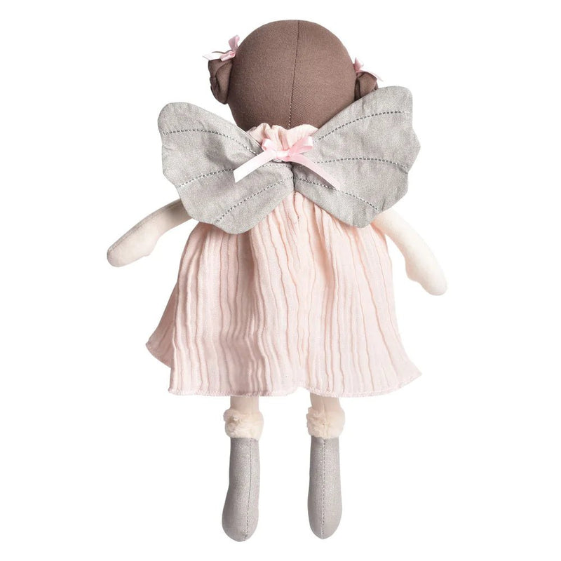 Angelina in Pink Dress with Silver Wings - Organic Doll - Lemon And Lavender Toronto