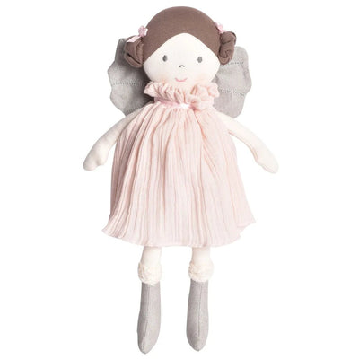 Angelina in Pink Dress with Silver Wings - Organic Doll - Lemon And Lavender Toronto
