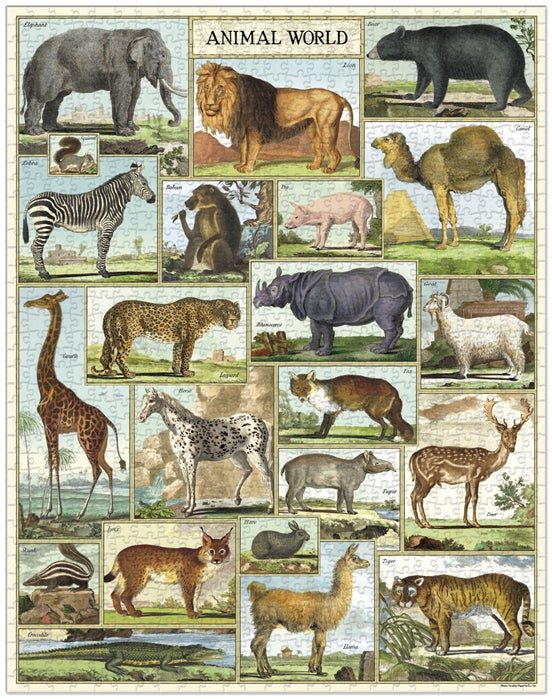 Animal World 1,000 Piece Puzzle- Cavallini - Lemon And Lavender Toronto