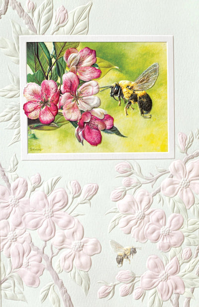Apple Blossom Bee Greeting Card - Lemon And Lavender Toronto