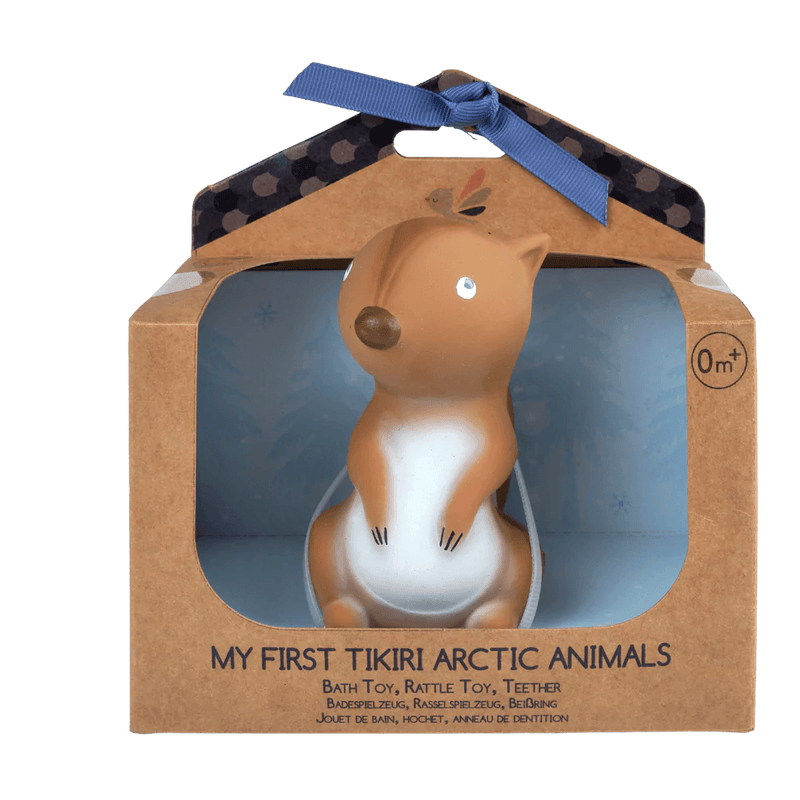 Arctic Squirrel Organic Natural Rubber Teether, Rattle & Bath Toy - Lemon And Lavender Toronto