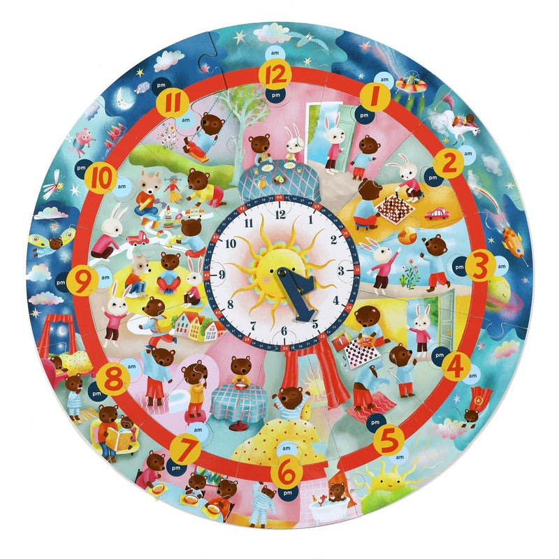 Around the Clock Puzzle - Eeboo - Lemon And Lavender Toronto