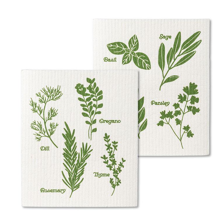 Assorted Herbs Dishcloth. Set of 2 - Lemon And Lavender Toronto