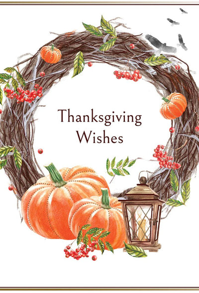 Autumn Wreath Thanksgiving Card - Lemon And Lavender Toronto