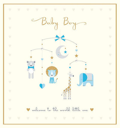 BABY BOY WELCOME TO THE WORLD LITTLE ONE CARD - Lemon And Lavender Toronto