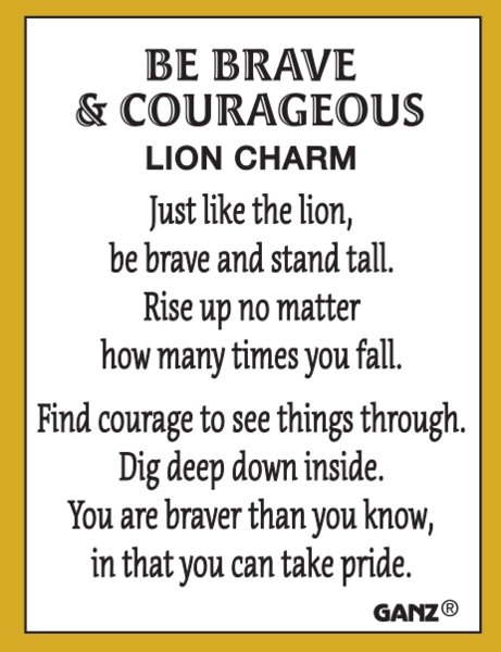 Be Brave & Courageous - Lion Charm - Lemon And Lavender Toronto
