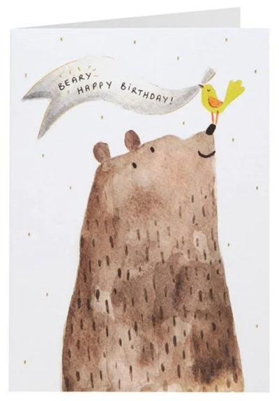 Bear with Bird Birthday Card - Lemon And Lavender Toronto