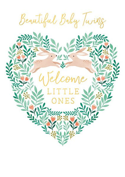 Beautiful baby Twins – Welcome little ones Card - Lemon And Lavender Toronto