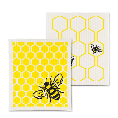 Bee & Honeycomb Dishcloths. Set of 2 - Lemon And Lavender Toronto