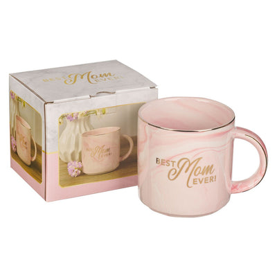 Best Mom Ever Pink Marbled Ceramic Coffee Mug - Lemon And Lavender Toronto