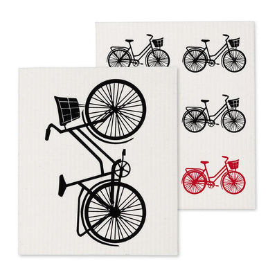Bicycle Dishcloths. Set of 2 - Lemon And Lavender Toronto