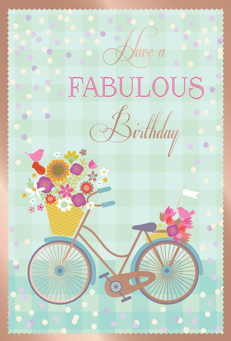 Bike With Flowers Birthday Card - Lemon And Lavender Toronto