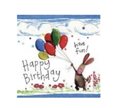 Birthday Card - Balloon Bunny - Lemon And Lavender Toronto