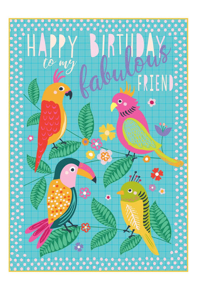 Birthday Card Parrots - Lemon And Lavender Toronto