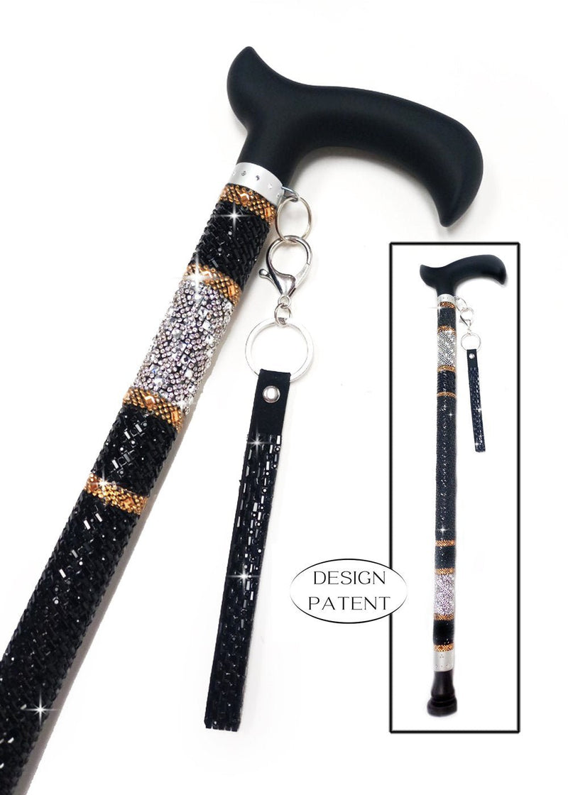 💎 Black & Gold & Crystal Swirl Sugar Cane - Lemon And Lavender Toronto