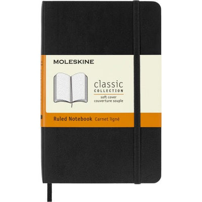 Black Ruled Notebook Soft Cover - Lemon And Lavender Toronto
