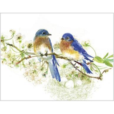 Blue Birds - Blank Card - Lemon And Lavender Toronto