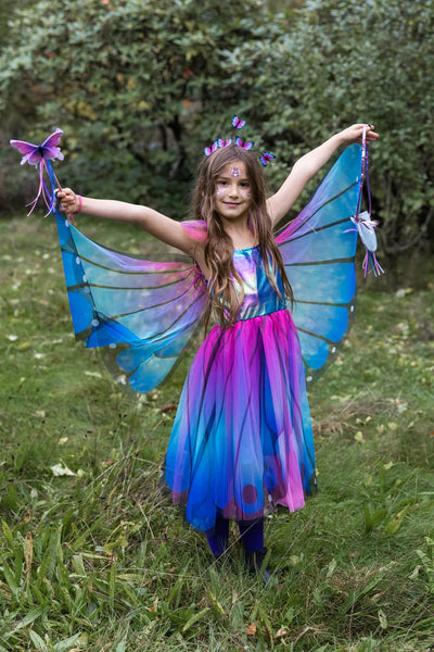 Blue Butterfly Twirl Dress with Wings & Headband - Lemon And Lavender Toronto