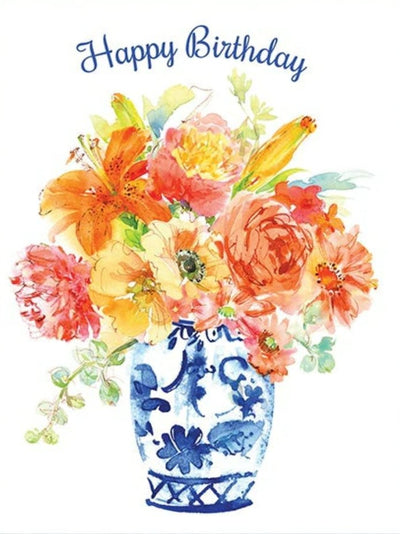 Blue China Vase - Birthday Card - Lemon And Lavender Toronto