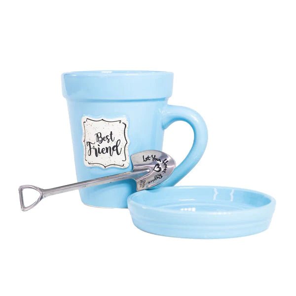 Blue Flower Pot Mug- "Best Friend" - Lemon And Lavender Toronto