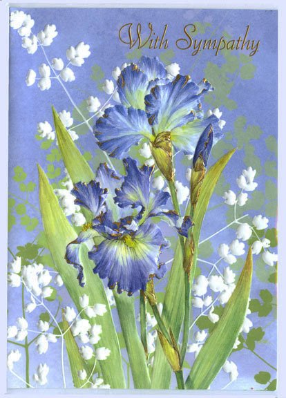 Blue Irises Sympathy Card - Lemon And Lavender Toronto