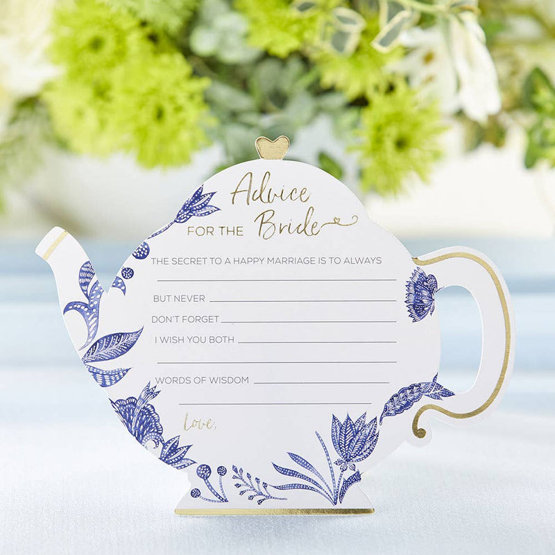 Blue Willow Wedding Advice Cards - Teapot - Lemon And Lavender Toronto