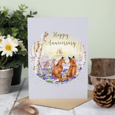 Bluebell Woods Fox Anniversary Card - Lemon And Lavender Toronto