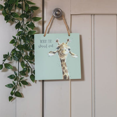 Born to Stand Out Giraffe Wooden Plaque - Lemon And Lavender Toronto