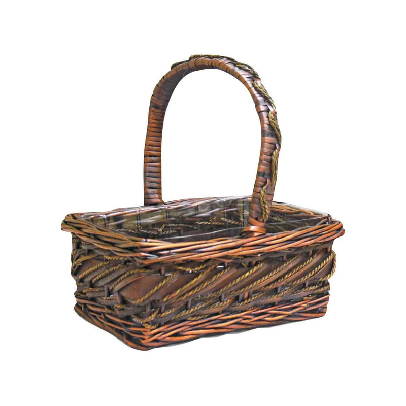 Brown Willow Basket with Liner & Handles - Lemon And Lavender Toronto