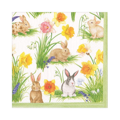 Bunnies and Daffodils Paper Luncheon Napkins - Lemon And Lavender Toronto