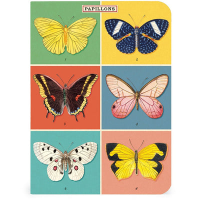 Butterflies Books Mini Notebooks - 3 Mini Notebooks Cavallini - Lemon And Lavender Toronto