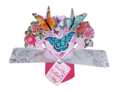 Butterflies Happy Birthday Pop Up Card - Lemon And Lavender Toronto