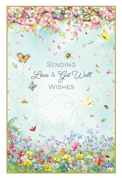 Butterfly And Floral Background Get Well Card - Lemon And Lavender Toronto