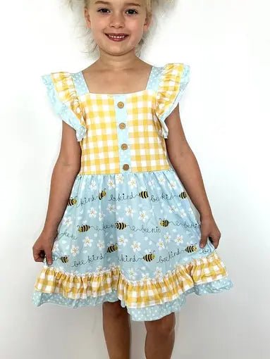 Buzzing Bee 🐝 Girls Dress - Lemon And Lavender Toronto