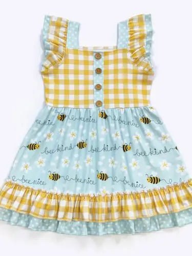 Buzzing Bee 🐝 Girls Dress - Lemon And Lavender Toronto