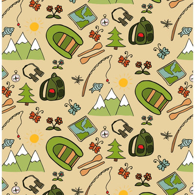 Camping/ Rafting /Hiking /Outdoor Gift Wrapping Paper - Lemon And Lavender Toronto