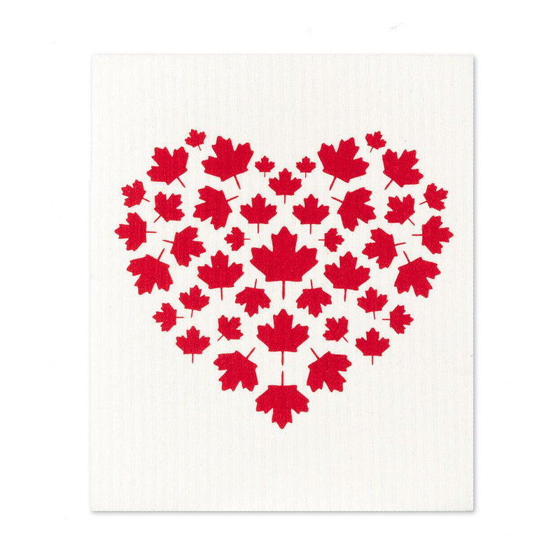 Canada Flag & Heart Dishcloths. Set of 2 - Lemon And Lavender Toronto