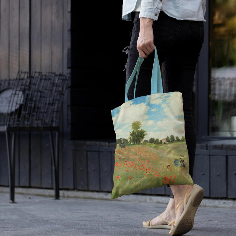 Canvas Tote-Monet Poppy Field - Lemon And Lavender Toronto