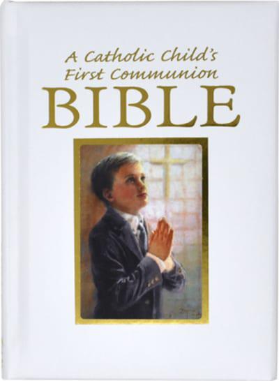 Catholic Child's First Communion Boy's Bible-White Hardcover - Lemon And Lavender Toronto